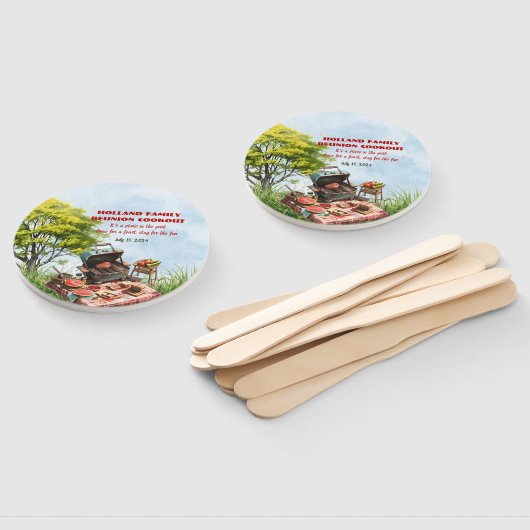 Familie Reünie Cookout In het Park Set van Fans Handwaaier (Niet-gemonteerd)