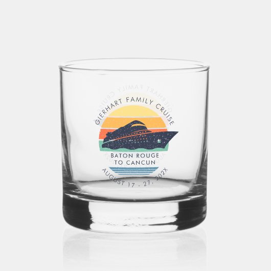 Familie Reünie Cruise Aangepaste Reis Keepsake Whisky Glas (Voorkant)