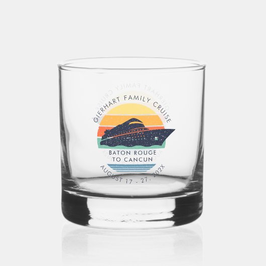 Familie Reünie Cruise Aangepaste Reis Keepsake Whisky Glas (Achterkant)