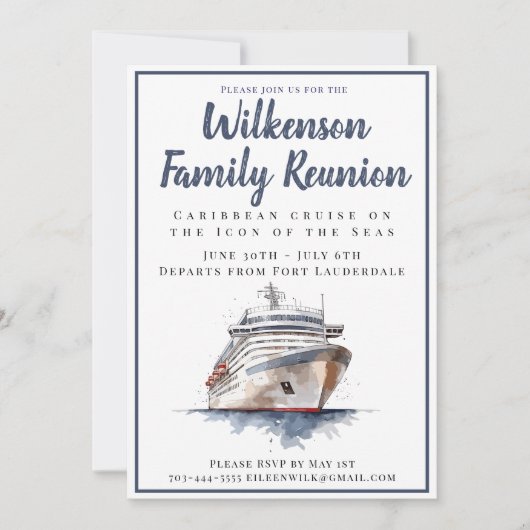 Familie Reünie Cruise Vakantie naar Paradise Kaart (Voorkant)