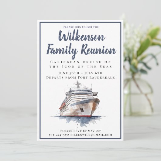 Familie Reünie Cruise Vakantie naar Paradise Kaart (Staand voorkant)