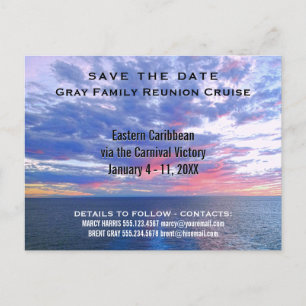 Familie reünie cruise vakantie   Save the date Aankondigingskaart