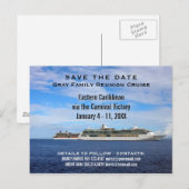 Familie reünie cruiseschepen | De datum van de oce Aankondigingskaart (Voorkant / Achterkant)