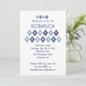 Familie Reünie Custom Party Celebration Fun Blue Kaart (Staand voorkant)