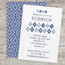 Familie Reünie Custom Party Celebration Fun Blue Kaart