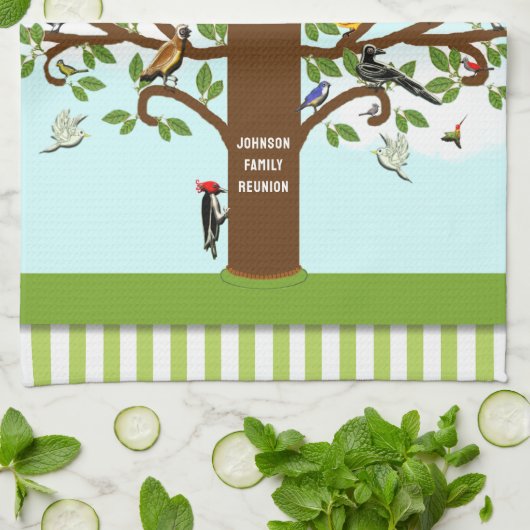 Familie Reünie Decor Keukenhanddoek (Gevouwen)