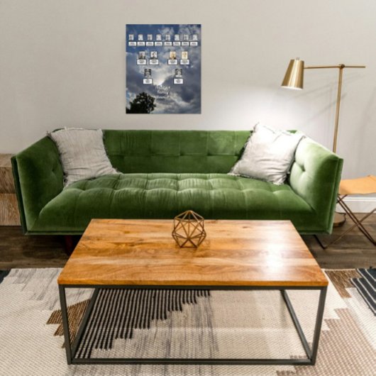 Familie Reünie Drie Generatie Wolken en Boom Perfect Poster