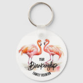 Familie Reünie Dubbele Flamingo Jaarlijkse aandenk Sleutelhanger (Voorkant)