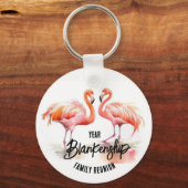 Familie Reünie Dubbele Flamingo Jaarlijkse aandenk Sleutelhanger (Voorkant)