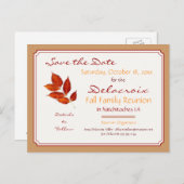 Familie Reünie 'Fall Leaf', Party Save the Date Aankondigingskaart (Voorkant / Achterkant)