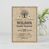 Familie Reünie Familie Stamboom Modern Gouden Glit Kaart (Staand voorkant)