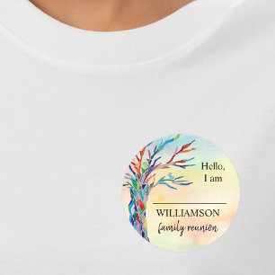 Familie reünie Familieboom Naam Klassieke Ronde St Ronde Sticker