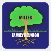 Familie reünie/Familieboom Vierkante Sticker (Voorkant)