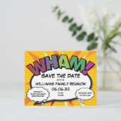 Familie Reünie Feest Save the Date Modern Plezieri Aankondigingskaart (Staand voorkant)