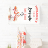 Familie Reünie Flamingo Art Custom Spandoek (Insitu)