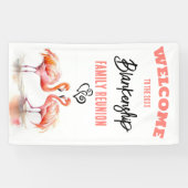 Familie Reünie Flamingo Art Custom Spandoek (Horizontaal)