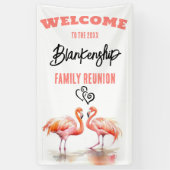 Familie Reünie Flamingo Art Custom Spandoek (Verticaal)