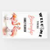 Familie Reünie Flamingo Harten Custom Spandoek (Horizontaal)