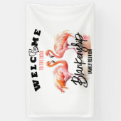 Familie Reünie Flamingo Harten Custom Spandoek (Verticaal)