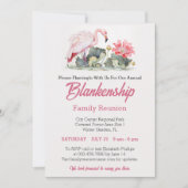 Familie Reünie Flamingo Kunst Een Dag Evenement Cu Kaart (Voorkant)