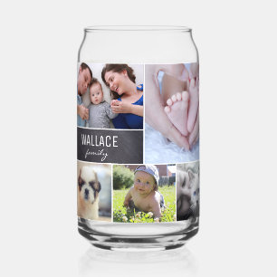 Familie Reünie Foto Collage Aangepaste Familienaam Blikvorm Glas