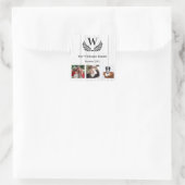 Familie reünie foto monogram rustisch hout vierkante sticker (Tas)