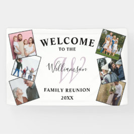 Familie Reünie Foto & Monogram Welkom Spandoek