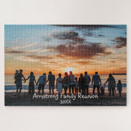 Familie Reünie Foto Personaliseer Naam Legpuzzel