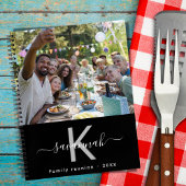 Familie reünie foto zwart wit monogram notitieboek