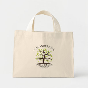 Familie reünie genealogie boom aangepaste matching mini tote bag