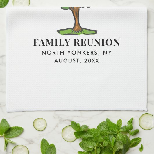 Familie Reünie Genealogie Boom Neven Komen Samen Theedoek (Gevouwen)