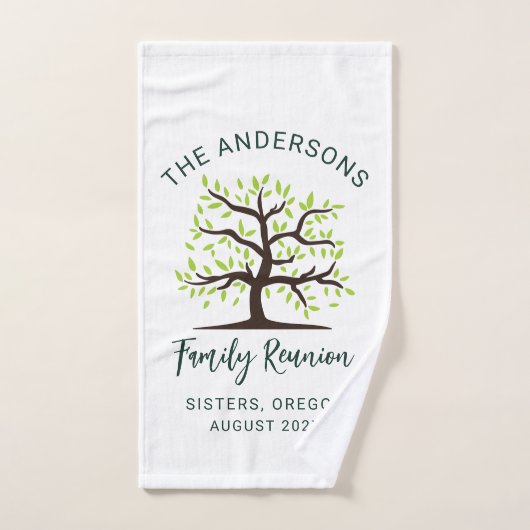 Familie Reünie Genealogie Boom Script Aangepast Handdoek (Handdoek)