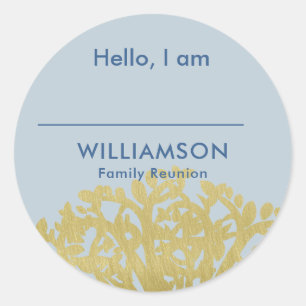 Familie Reünie Genealogie Boomnaam Ronde Sticker