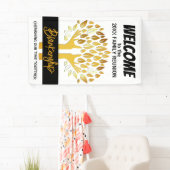 Familie Reünie Gouden Handen Boom bladeren Custom Spandoek (Insitu)