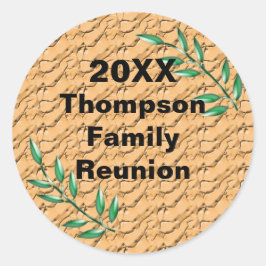 Familie reünie Green Tree Branch Keepomwille Memen Ronde Sticker