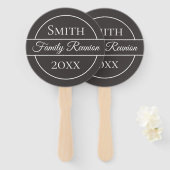 Familie Reünie Grijze Cirkel Handwaaier (Voorkant en achterkant)