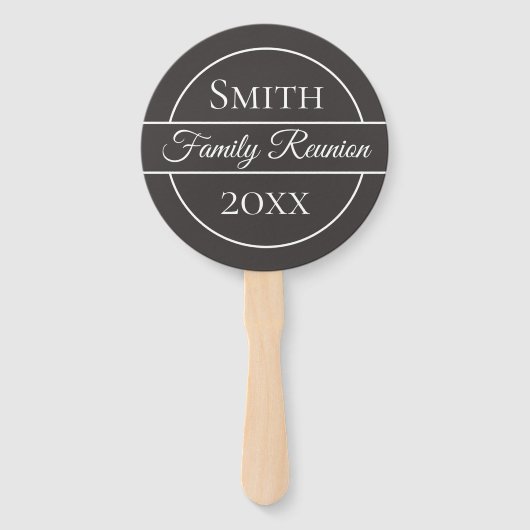 Familie Reünie Grijze Cirkel Handwaaier (Voorkant)