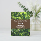 Familie Reünie Groen Blad Camping Uitnodiging (Staand voorkant)