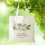 Familie Reünie Groen Gepersonaliseerd Tote Bag<br><div class="desc">Deze familiereünie keepsake canvas tas is versierd met groen waterverf gebladerte. Gemakkelijk aan te passen. Deze tas maakt een geweldig relatiegeschenk. Gebruik het ontwerpgereedschap om de tekstgrootte, -stijl of -kleur te wijzigen. Omdat we ons kunstwerk creëer, zult u dit exacte afbeelding van andere ontwerpers niet vinden. Originele Waterverf © Michele...</div>