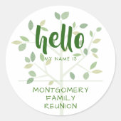 Familie reünie HALLO MIJN NAAM IS Ronde Sticker (Voorkant)