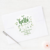 Familie reünie HALLO MIJN NAAM IS Ronde Sticker (Envelop)