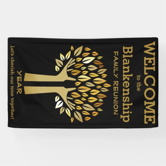 Familie reünie Hands Up Tree biedt aangepaste bann Spandoek (Horizontaal)