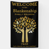 Familie reünie Hands Up Tree biedt aangepaste bann Spandoek (Verticaal)