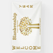 Familie reünie Hands Up Tree biedt aangepaste bann Spandoek (Verticaal)