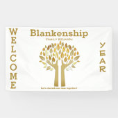 Familie reünie Hands Up Tree biedt aangepaste bann Spandoek (Horizontaal)