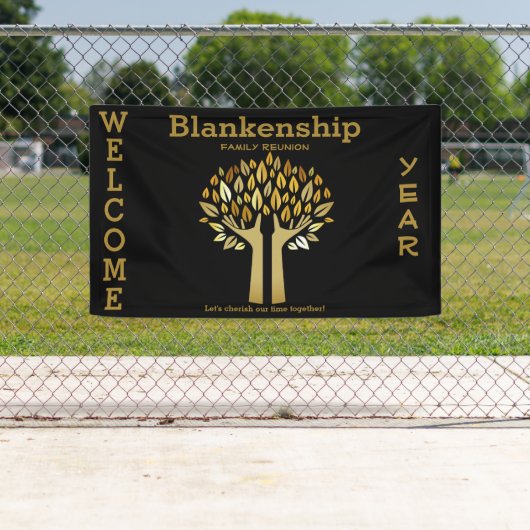 Familie reünie Hands Up Tree biedt aangepaste bann Spandoek (Insitu)