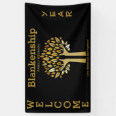 Familie reünie Hands Up Tree biedt aangepaste bann Spandoek (Verticaal)