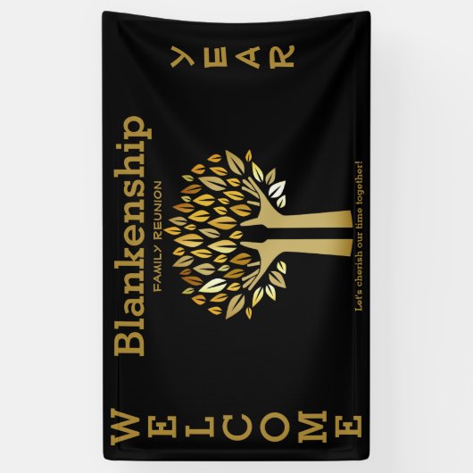 Familie reünie Hands Up Tree biedt aangepaste bann Spandoek (Verticaal)