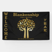 Familie reünie Hands Up Tree biedt aangepaste bann Spandoek (Horizontaal)