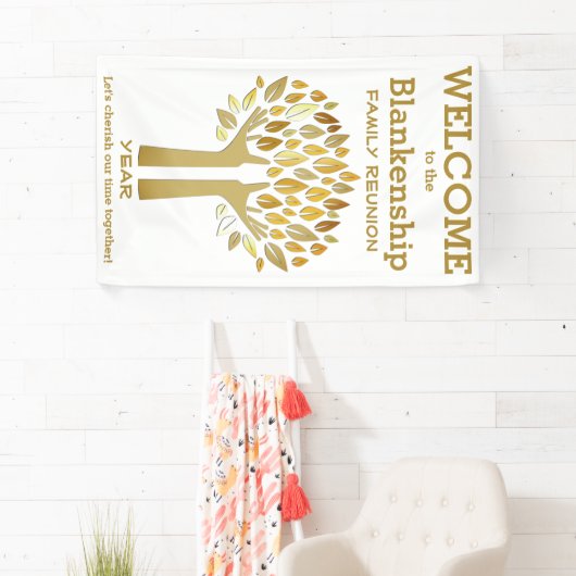 Familie reünie Hands Up Tree biedt aangepaste Spandoek (Insitu)